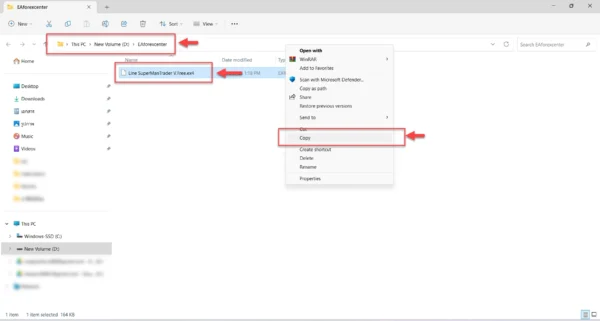 Figure 4: Open EA file folder and copy