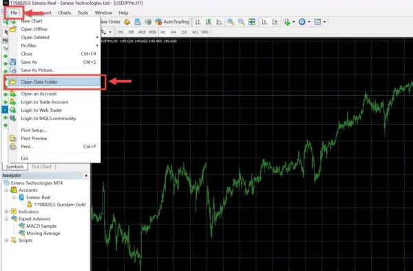 Figure 5: Open MT4 program for the broker you'll use the EA with